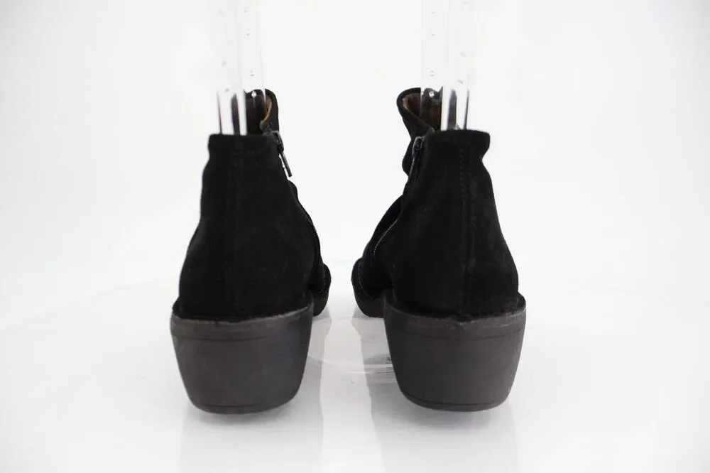 Fly London Merk Women's Sz 42/US 11 Black Suede Slouch Ankle Boots
